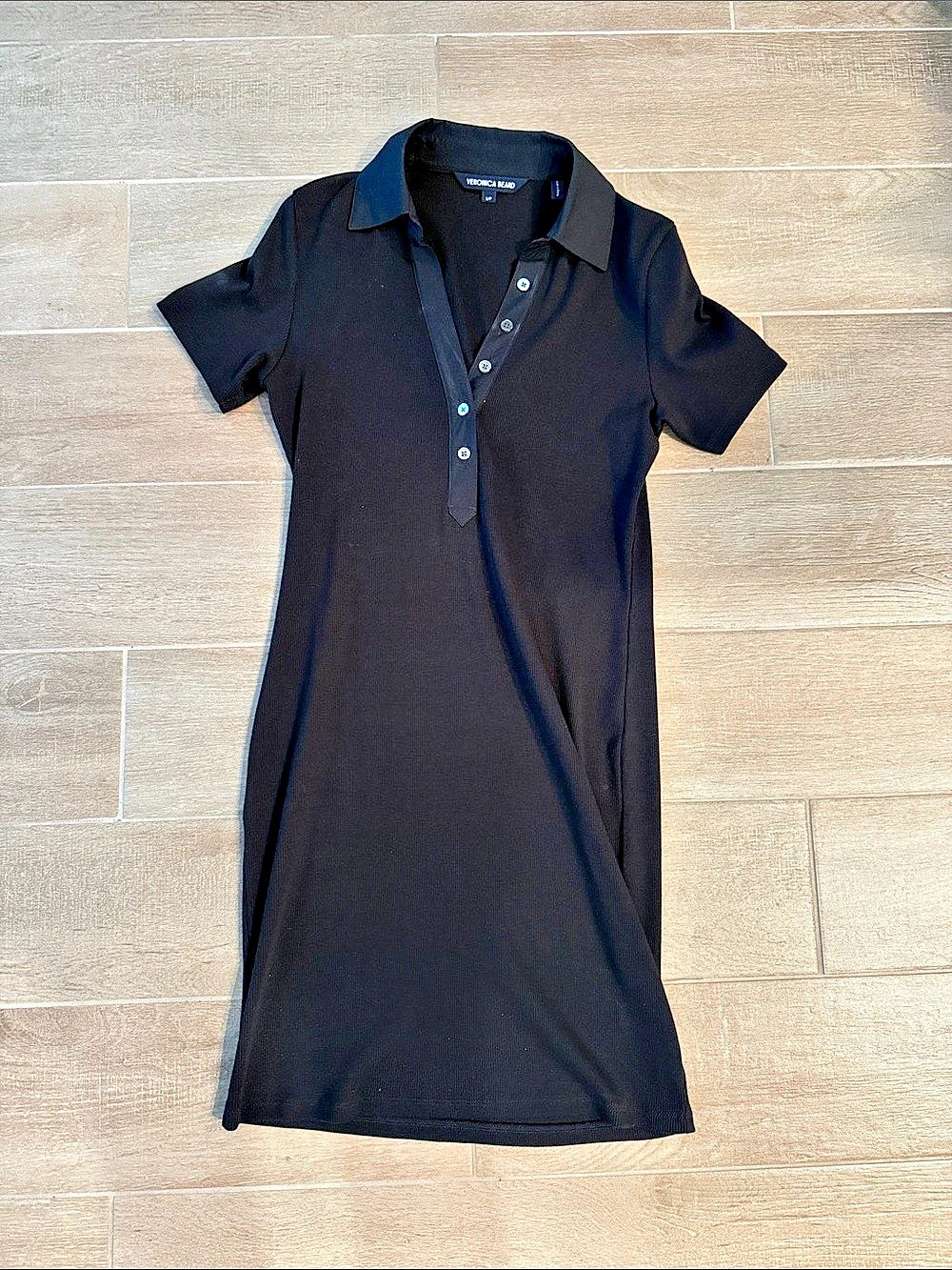 Veronica Beard Bailey Polo Minidress Black Small